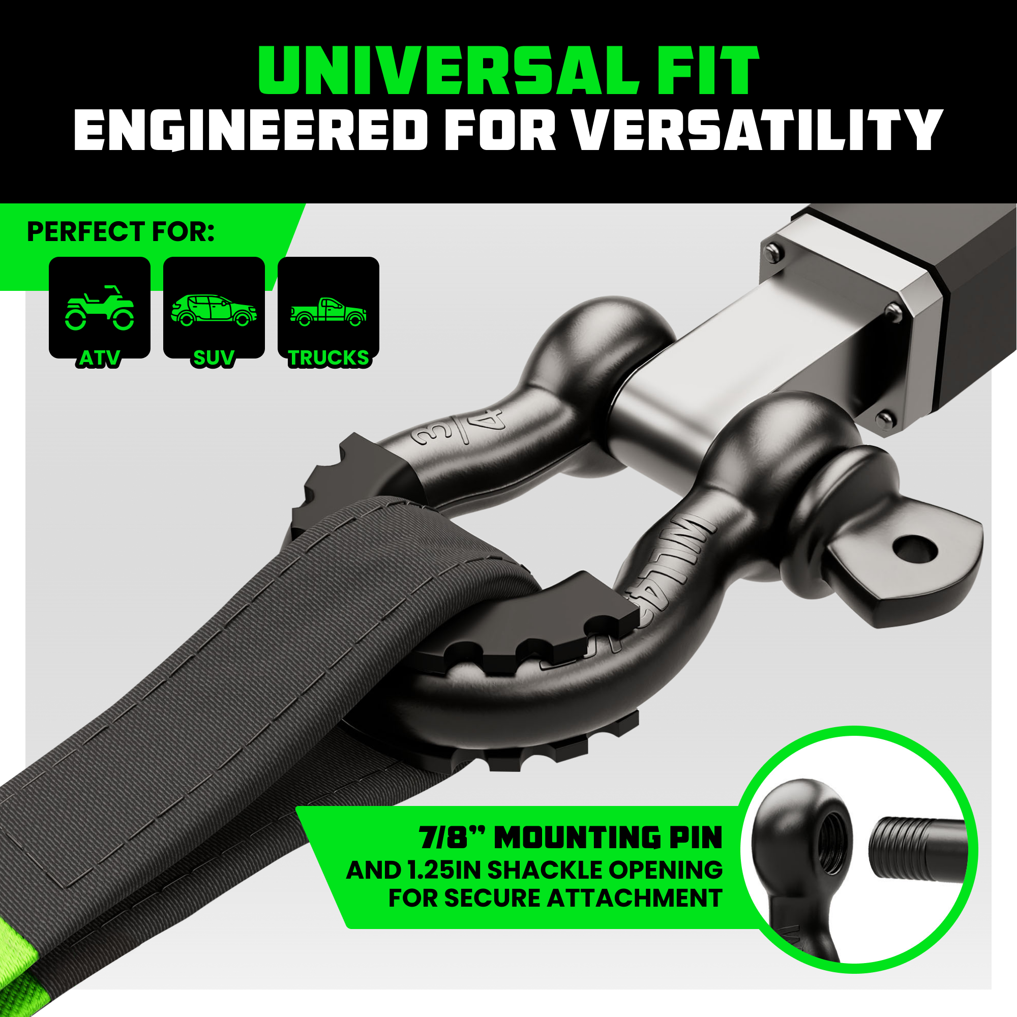 3/4" D-Ring Shackle Set (2-Pack)
