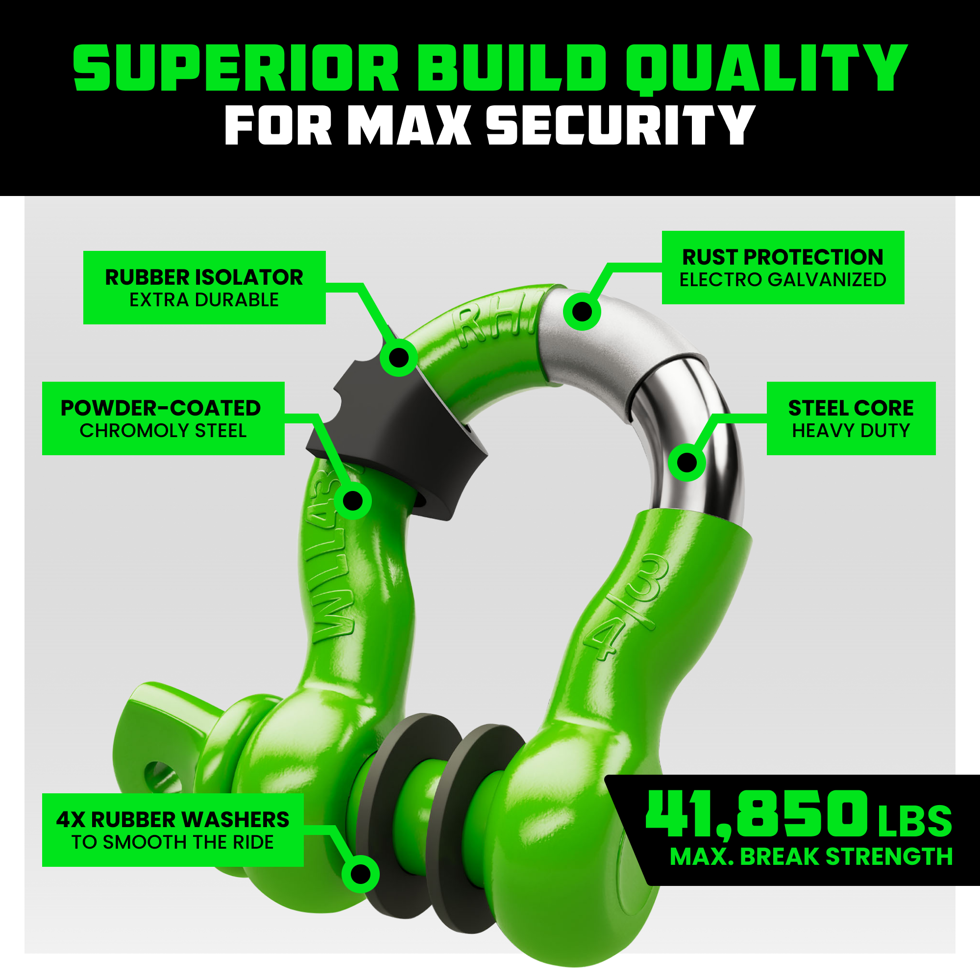 3/4" D-Ring Shackle Set (2-Pack)