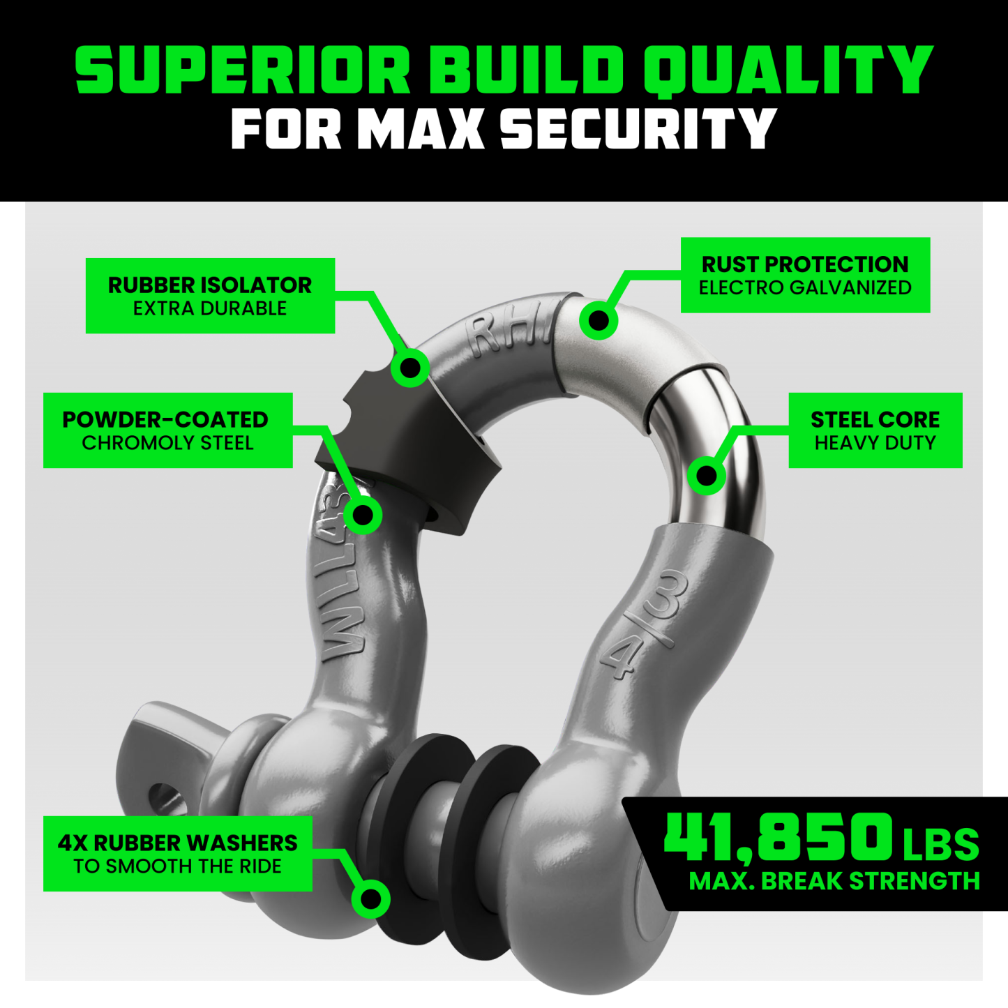 3/4" D-Ring Shackle Set (2-Pack)