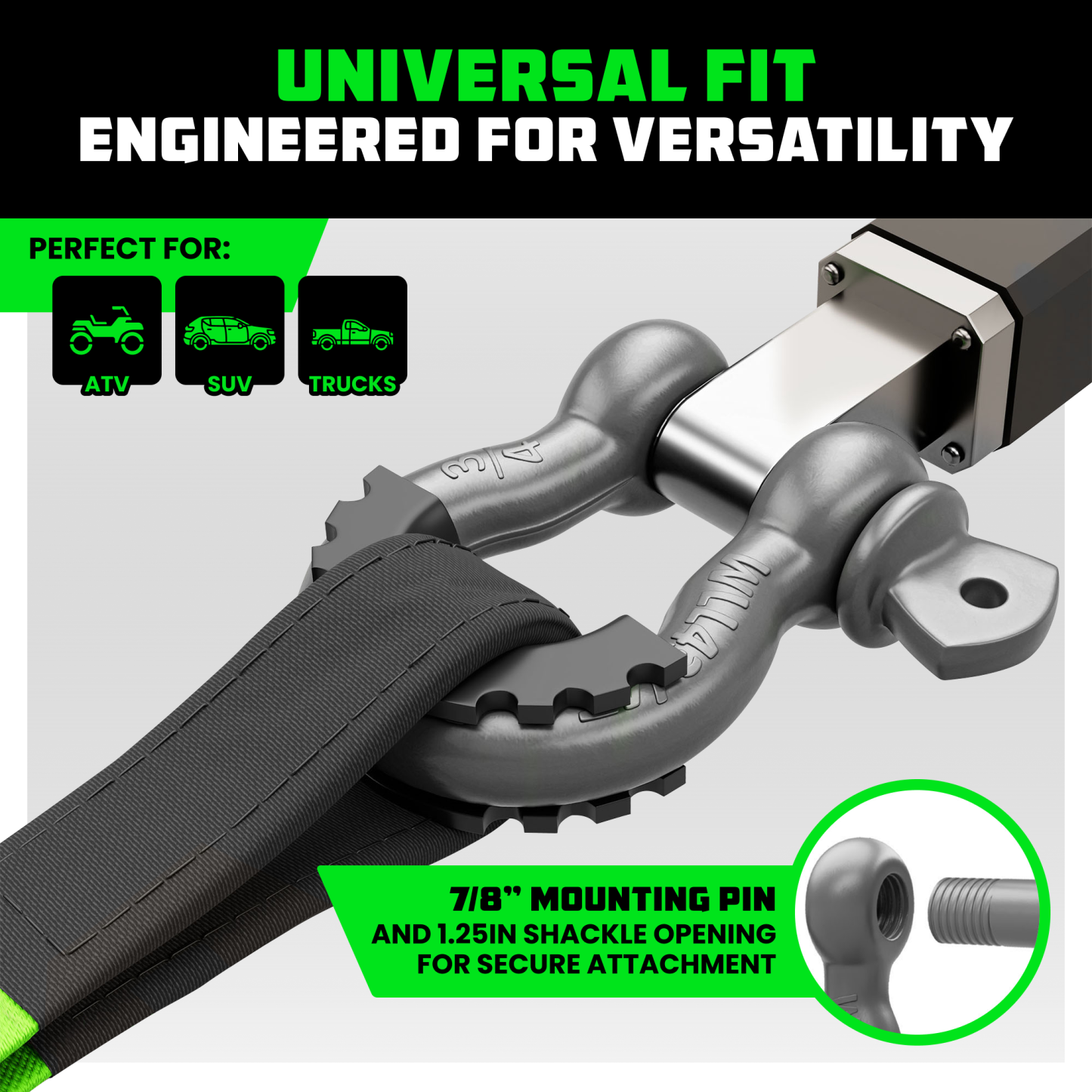 3/4" D-Ring Shackle Set (2-Pack)