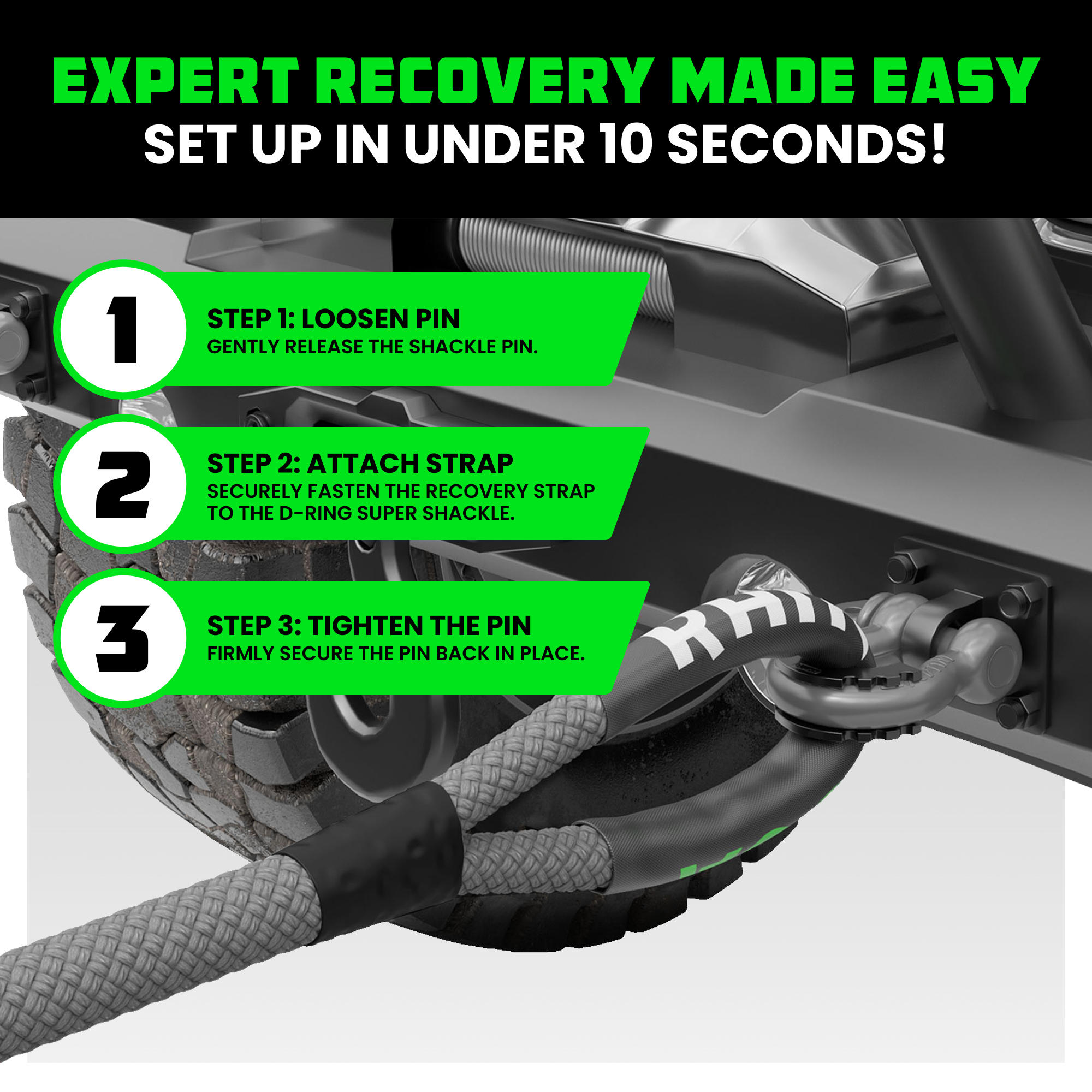 3/4" D-Ring Shackle Set (2-Pack)