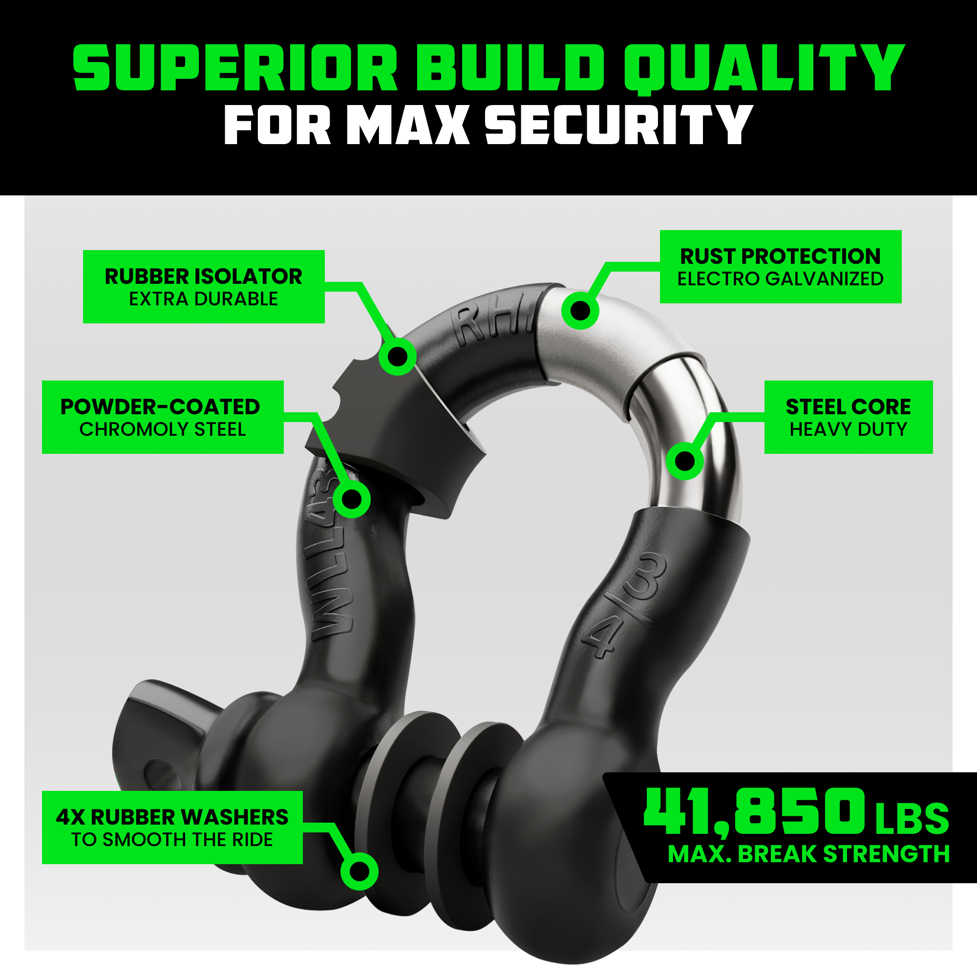 3/4" D-Ring Shackle Set (2-Pack)