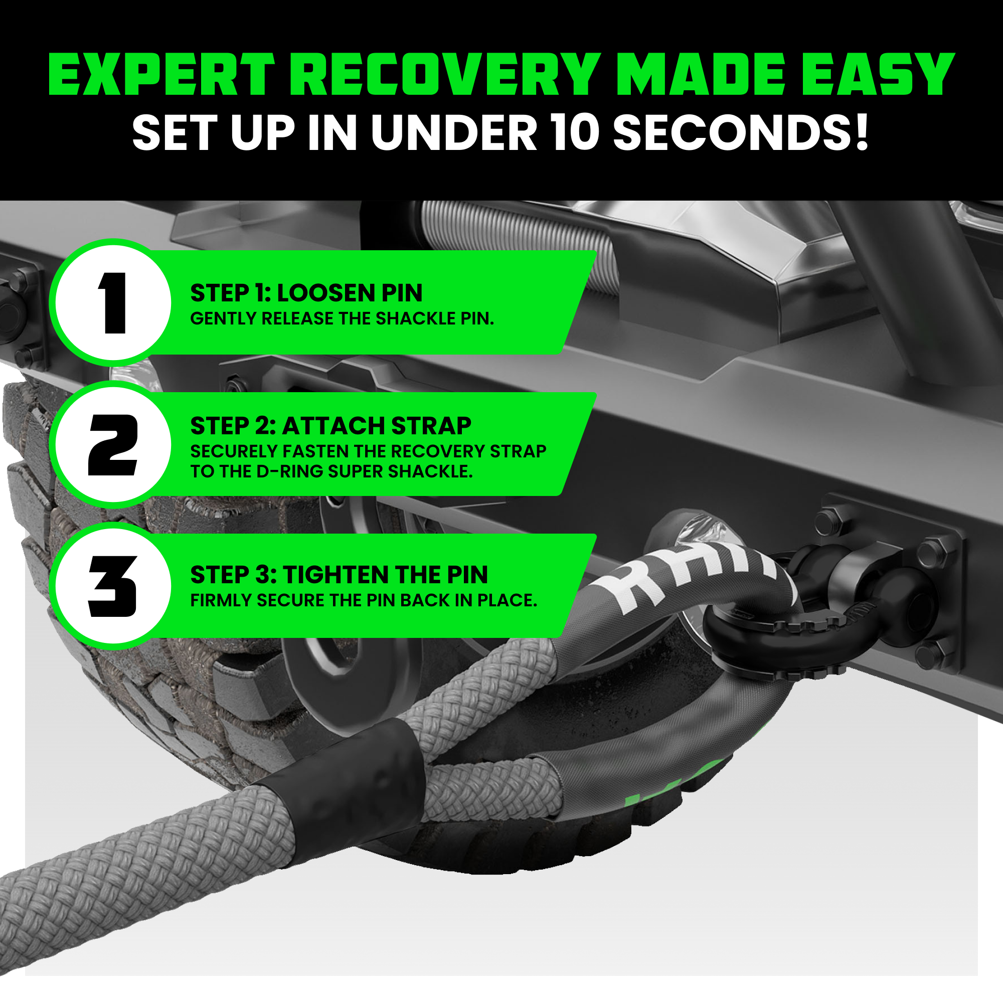 3/4" D-Ring Shackle Set (2-Pack)