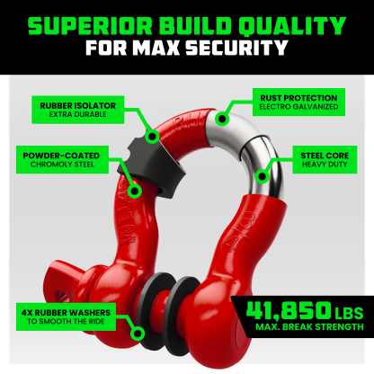 3/4" D-Ring Shackle Set (2-Pack)