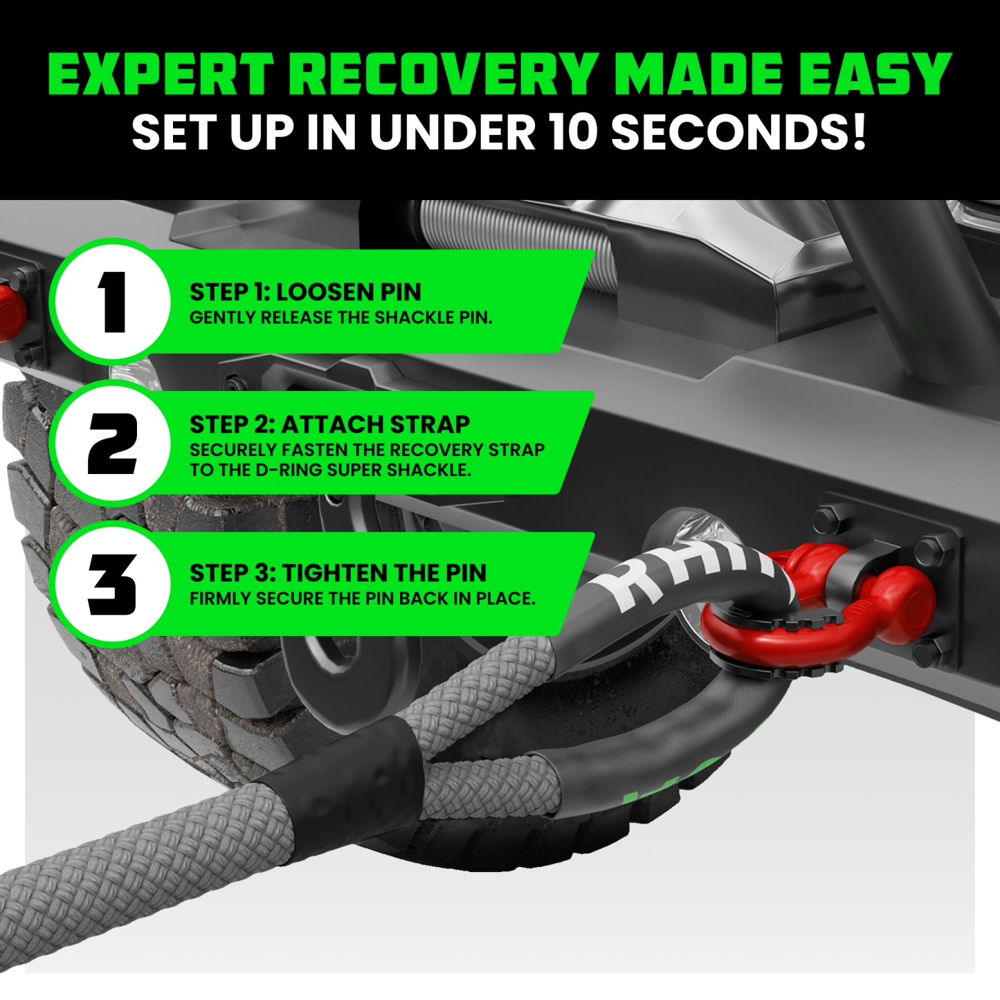 3/4" D-Ring Shackle Set (2-Pack)