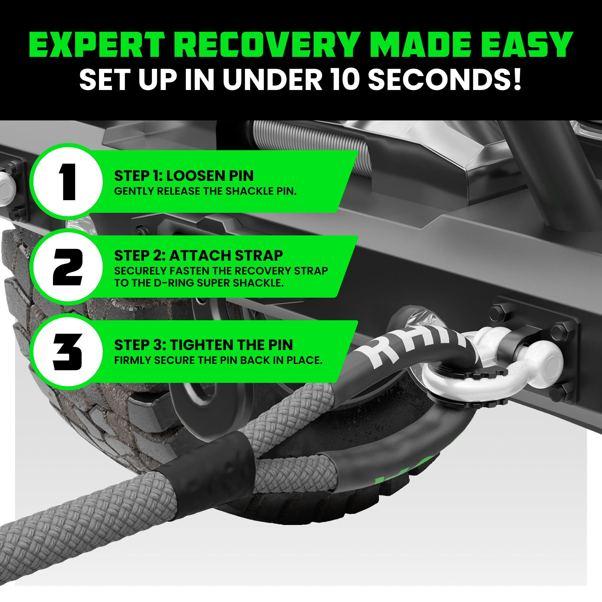 3/4" D-Ring Shackle Set (2-Pack)