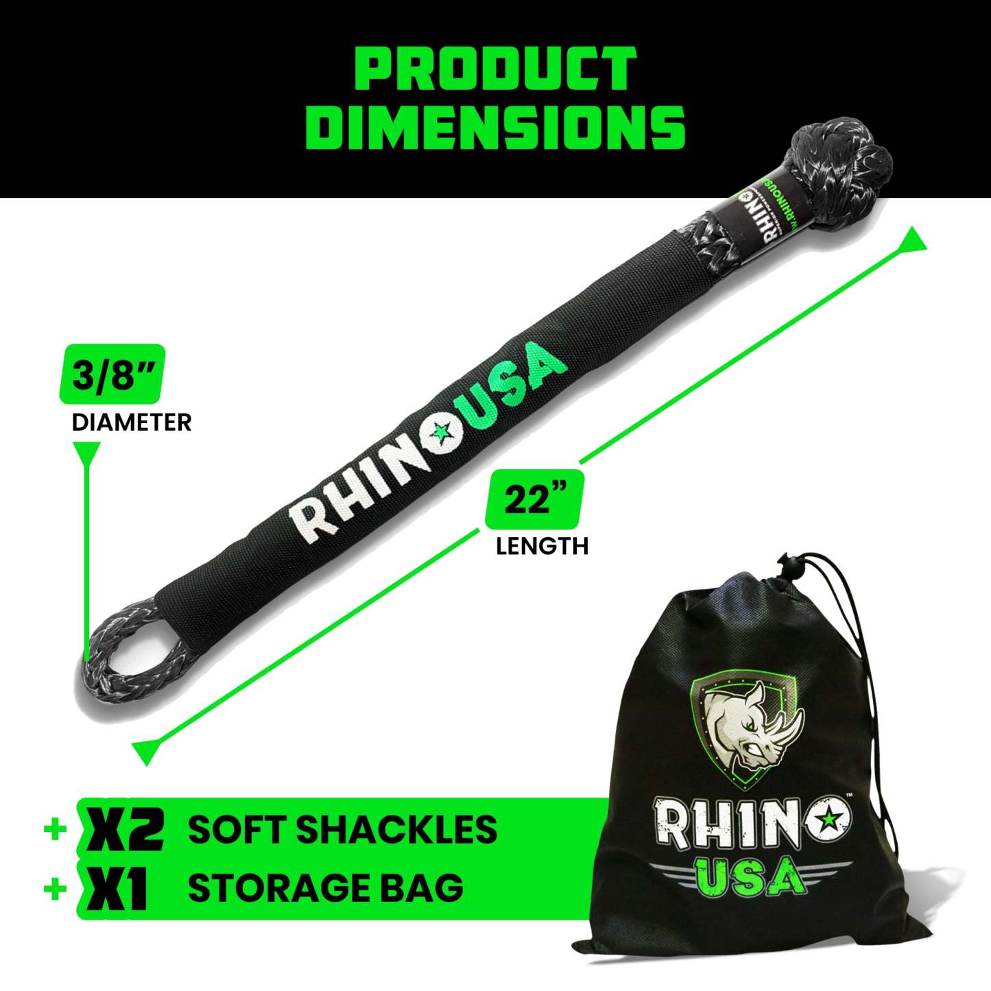 3/8" Synthetic Soft Shackles