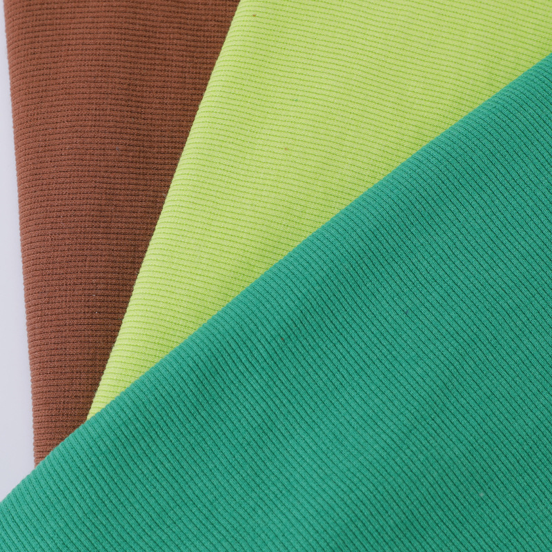 380g 2x2 ribbed polyester-cotton fabric, available in Guangzhou, for sweatshirt hem, cuffs, and collar knit fabric.