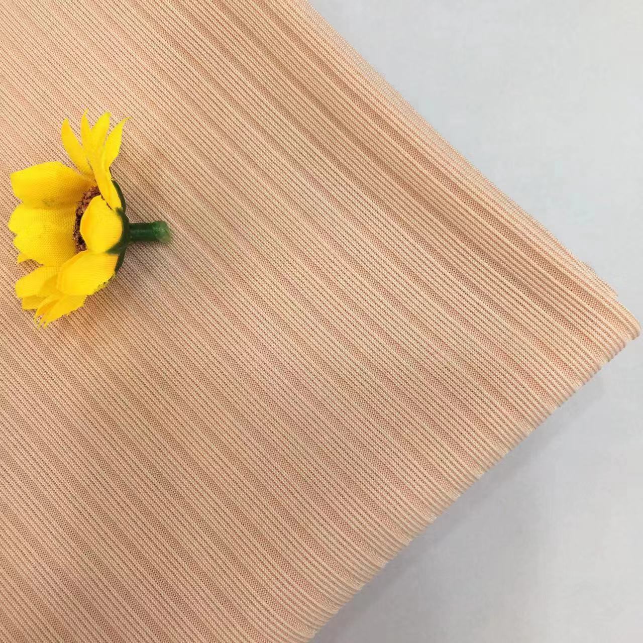 5x2 Summer Ice Silk Ribbed Fabric, Stretch Rib Knit Fabric, Suitable for Women's T-shirts and Fashion Apparel.