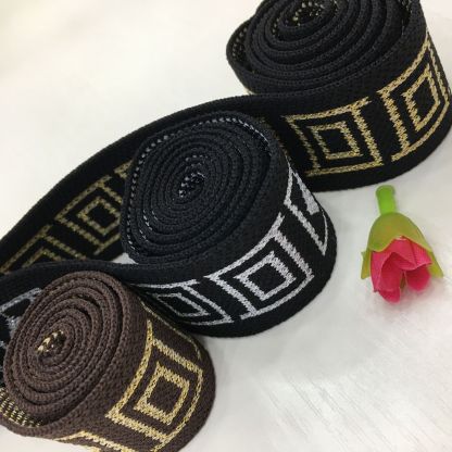 Polyester-cotton crochet woven jacquard ribbon/tape/cord, garment lace trim, and DIY craft materials wholesale.