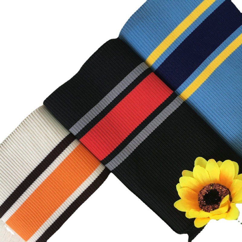 Custom-made 2x1 low-stretch spandex ribbed down jacket fabric for collar, hem, cuffs, front panel, and neckline (small order)