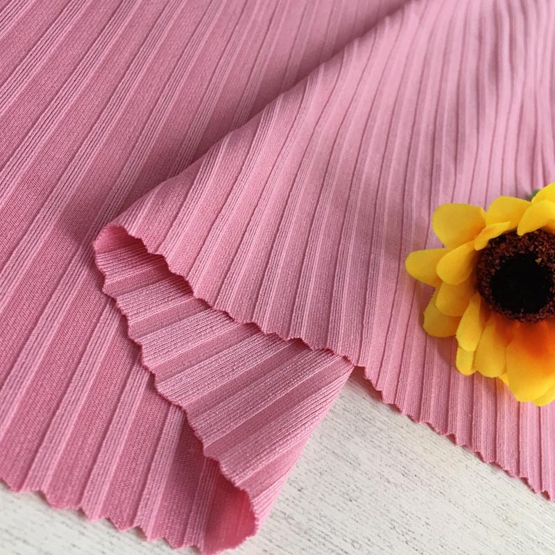210g/m² 100% Polyester Milk Silk Ribbed Knit Fabric (9x5 rib structure) for Spring/Summer Clothing and Children's Wear (Circular Knitting Machine)