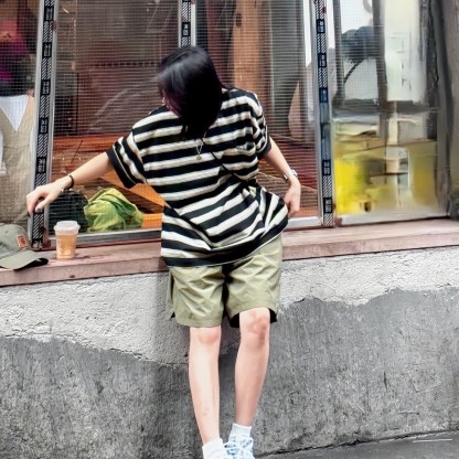 In-stock 240-gram striped fabric, yarn-dyed interstriped ribbed cloth, polyester-cotton spandex knitted fabric for spring and summer clothing styles.