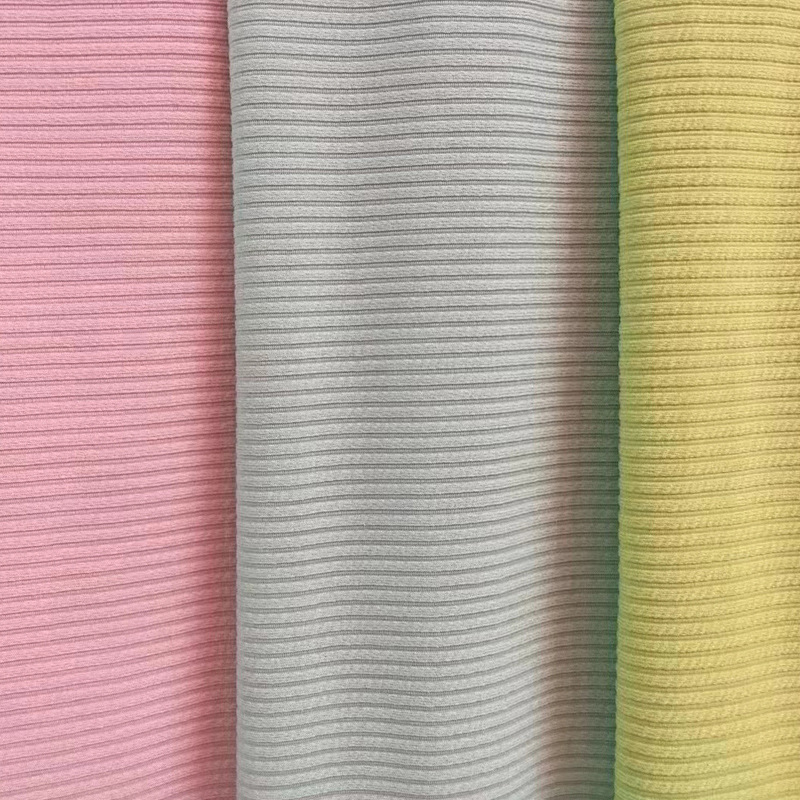 250 grams of starry sky ribbed polyester lace knitted fabric with raised stripes, for women's short-sleeved skirts and trousers, with vertical stripes.