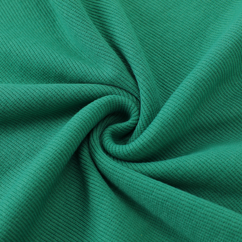 380g 2x2 ribbed polyester-cotton fabric, available in Guangzhou, for sweatshirt hem, cuffs, and collar knit fabric.