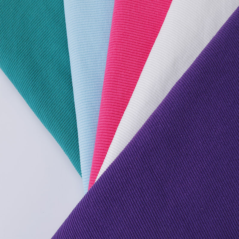 2x2 Ribbed Fabric, 280gsm, for Spring/Summer Shirts and Short-Sleeve Garments, Wholesale, 100% Polyester Knitted Breathable Rib Fabric