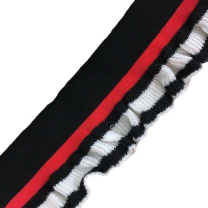 1x1 Custom Ruffled Ribbed Knit Fabric for Women's Clothing: Collar, Hem, Cuff, Lace, Polyester Yarn, Custom Made