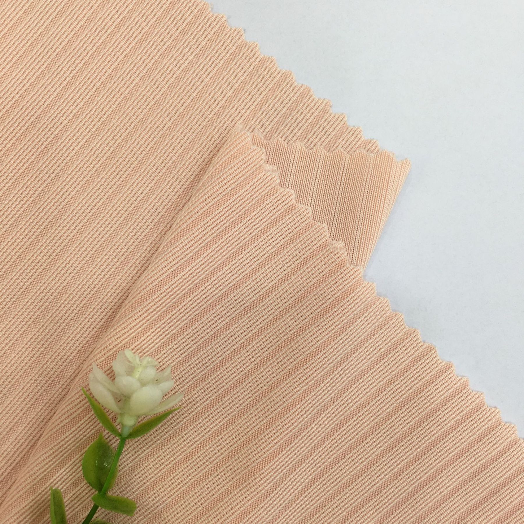 5x2 Summer Ice Silk Ribbed Fabric, Stretch Rib Knit Fabric, Suitable for Women's T-shirts and Fashion Apparel.