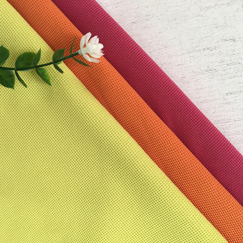 220g fine brushed black stretch waffle knit fabric, ribbed polyester double-sided fabric for autumn clothing.