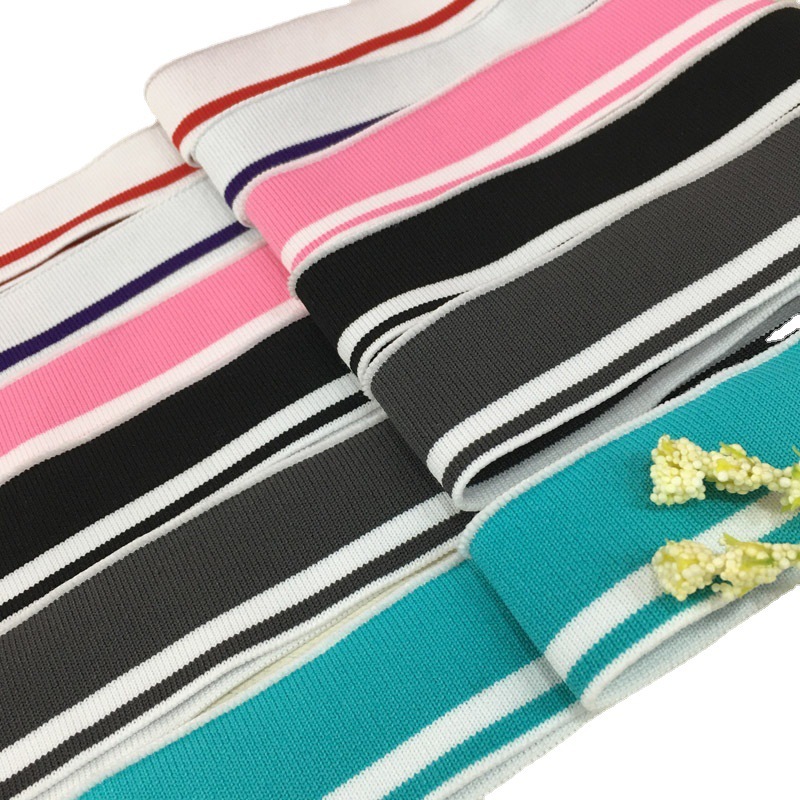 Double-sided imitation high-elastic nylon ribbed fabric for collars and hems, custom-made cuffs, and nylon lace fabric customization.