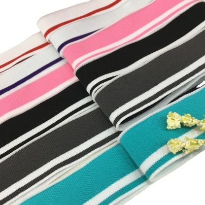 Double-sided imitation high-elastic nylon ribbed fabric for collars and hems, custom-made cuffs, and nylon lace fabric customization.