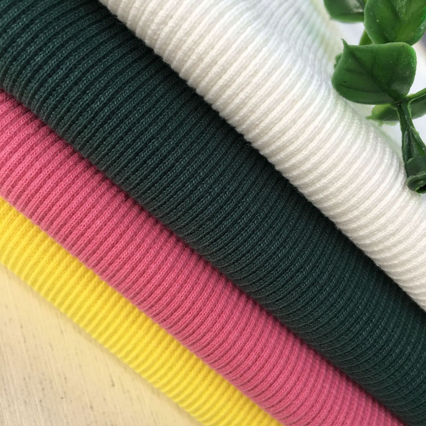 380g pure cotton 2X2 knitted circular rib fabric, double-sided stretch clothing, sweatshirt collar and cuff wholesale