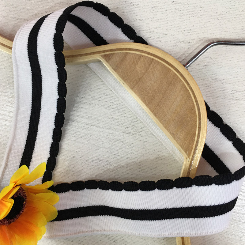 Jacquard nylon ribbed collar and hem women's collared short-sleeved blouse fabric cuffs with lace trim custom lace trim