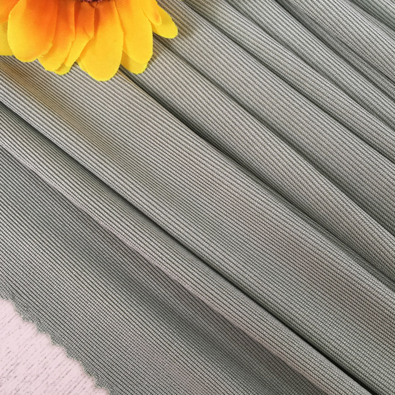 250 grams polyester 1×1 round machine ribbed plain weave customizable fabric for summer wear short-sleeved T-shirts with high elasticity and soft feel