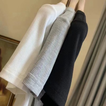 2X2 ribbed honeycomb ribbed fabric pants dress made of polyester, printed with spiral knitting fabric, wide-leg pants with stretch property