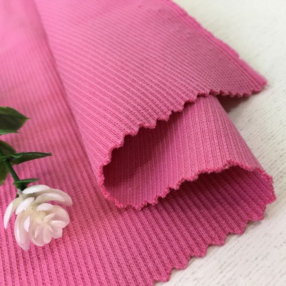 380g pure cotton 2X2 knitted circular rib fabric, double-sided stretch clothing, sweatshirt collar and cuff wholesale