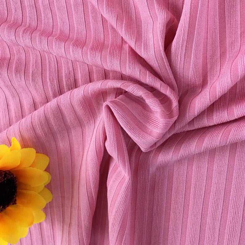210g/m² 100% Polyester Milk Silk Ribbed Knit Fabric (9x5 rib structure) for Spring/Summer Clothing and Children's Wear (Circular Knitting Machine)