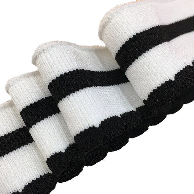 Jacquard nylon ribbed collar and hem women's collared short-sleeved blouse fabric cuffs with lace trim custom lace trim