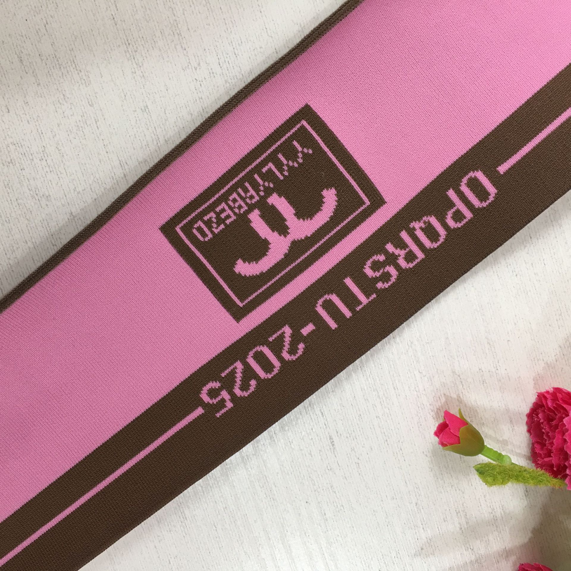 Custom-made 1x1 jacquard nylon fabric for waistbands, hems, cuffs, and ribbed trim, in a fresh and minimalist style.