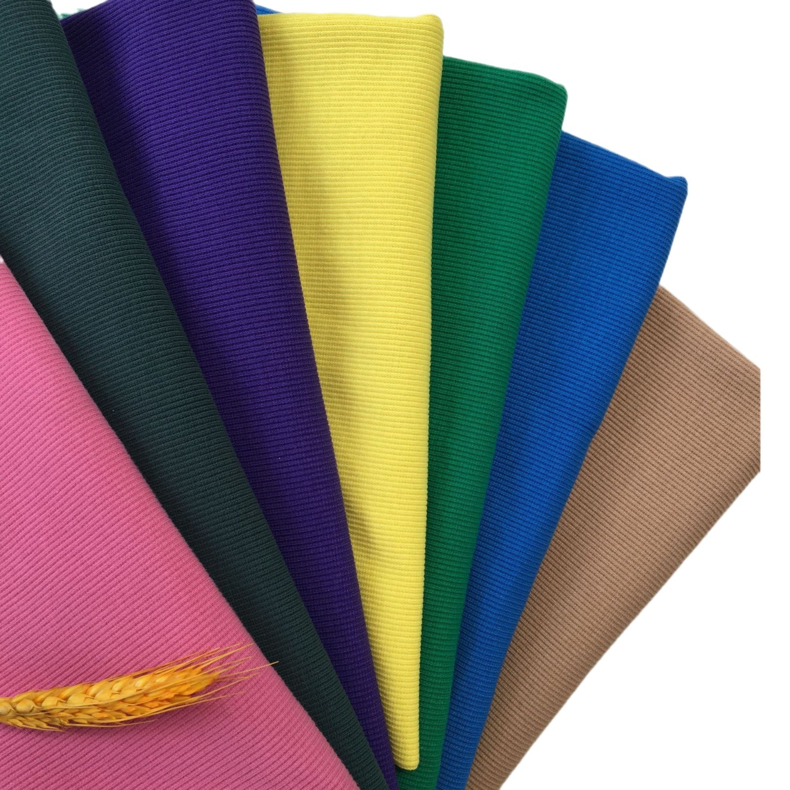 420 grams of high-stretch all-cotton 2X2 thick winter and autumn ribbed fabric for women's pullover knit double-sided elastic clothing material - high elasticity and thick texture