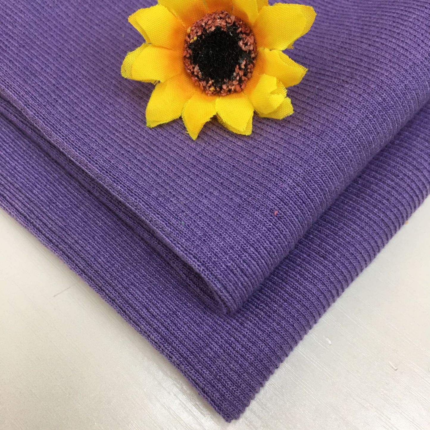 340g 21-count ribbed polyester-cotton open-width rib knit fabric, stretch cotton-spandex blend, suitable for autumn/winter sweatshirts, collars, and hems (garment accessories).