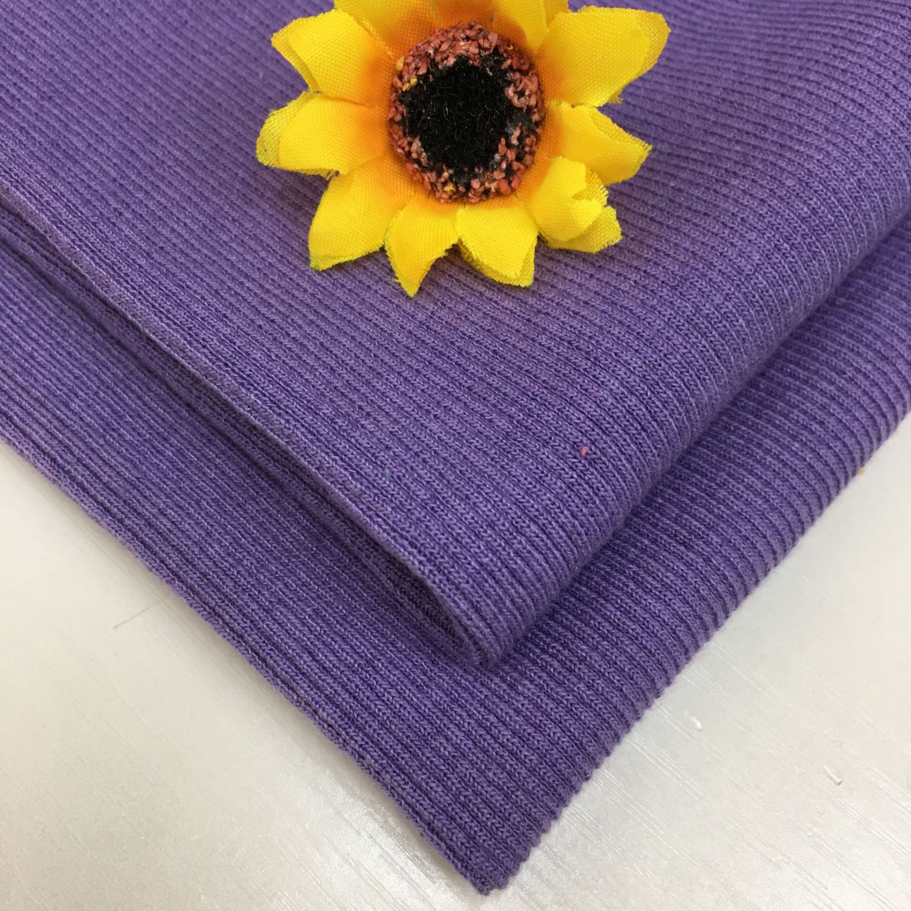 340g 21-count ribbed polyester-cotton open-width rib knit fabric, stretch cotton-spandex blend, suitable for autumn/winter sweatshirts, collars, and hems (garment accessories).