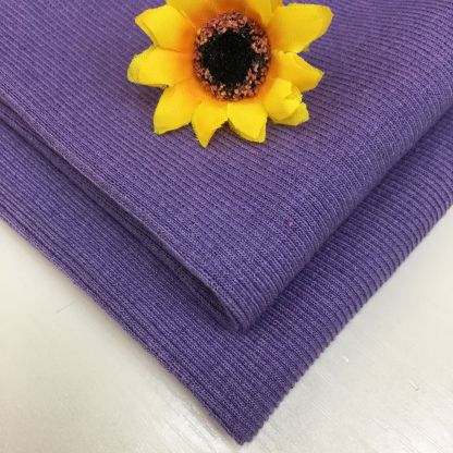 340g 21-count ribbed polyester-cotton open-width rib knit fabric, stretch cotton-spandex blend, suitable for autumn/winter sweatshirts, collars, and hems (garment accessories).