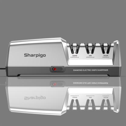 Sharpigo SA60 Pro 3-Stage Electric Knife Sharpener | Diamond Abrasive, Polishing Stage & Angle Guide | For Razor Sharp & Long-Lasting Blades