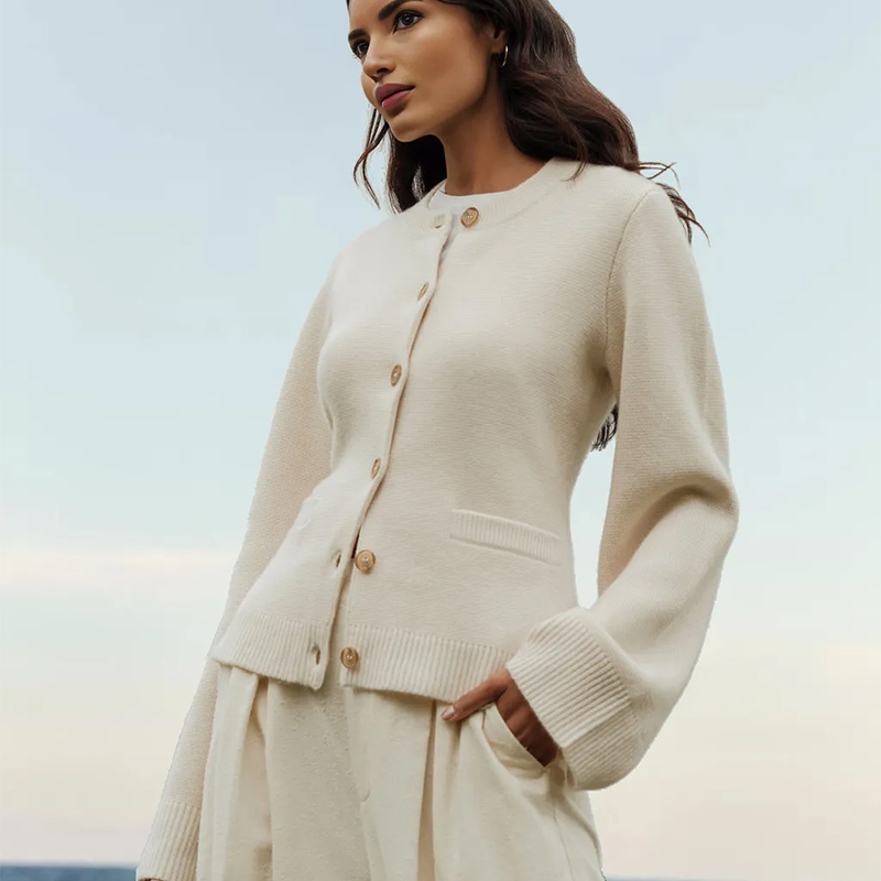 Sweter z dzianiny z wełny kaszmirskiej SL-Ordos