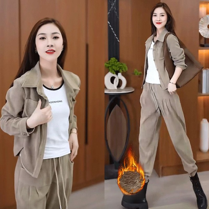 SL- spodnie dresowe z podwójną warstwą polaru w zestawie (Polish-Chinese translation