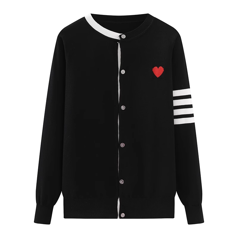 Sweter z dzianiny w kolorowe serca