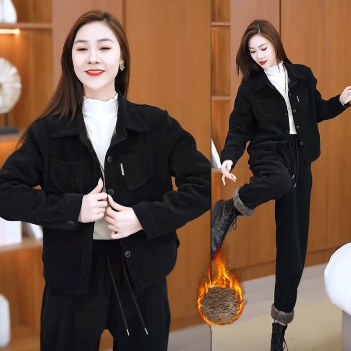 SL- spodnie dresowe z podwójną warstwą polaru w zestawie (Polish-Chinese translation