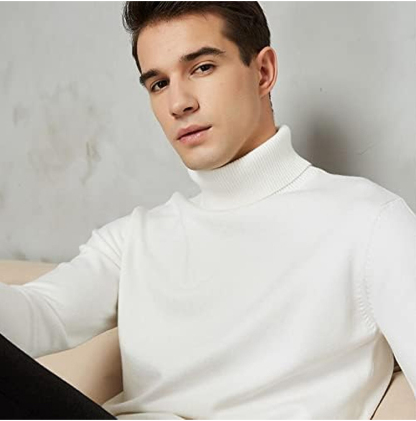 Męski gruby golf z ciepłym podszewką