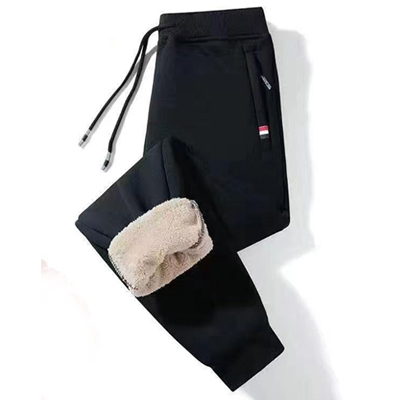 Swobodne i wytrzymałe spodnie sportowe z grubą podszewką z owczej wełny