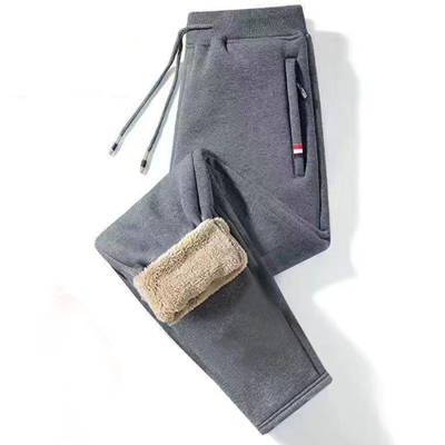 Swobodne i wytrzymałe spodnie sportowe z grubą podszewką z owczej wełny