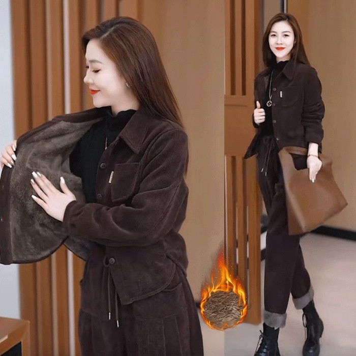 SL- spodnie dresowe z podwójną warstwą polaru w zestawie (Polish-Chinese translation