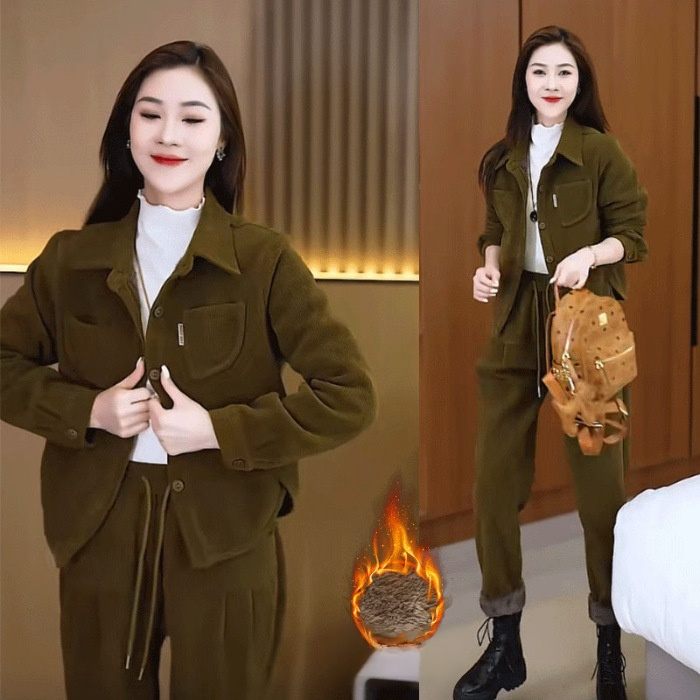 SL- spodnie dresowe z podwójną warstwą polaru w zestawie (Polish-Chinese translation