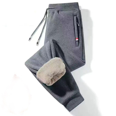 Swobodne i wytrzymałe spodnie sportowe z grubą podszewką z owczej wełny