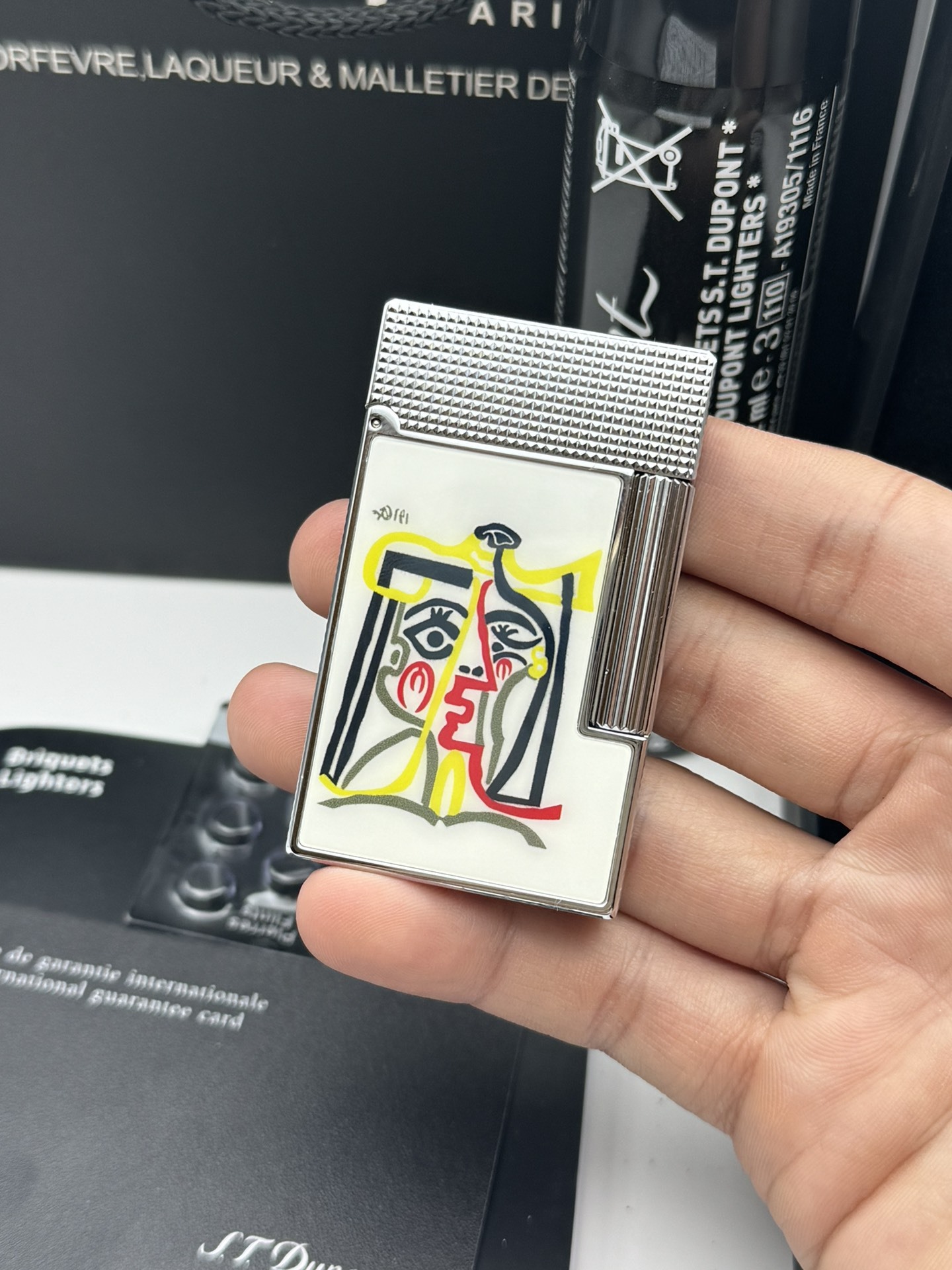 ST Dupont Dual Flame Picasso White Limited Edition Lighter