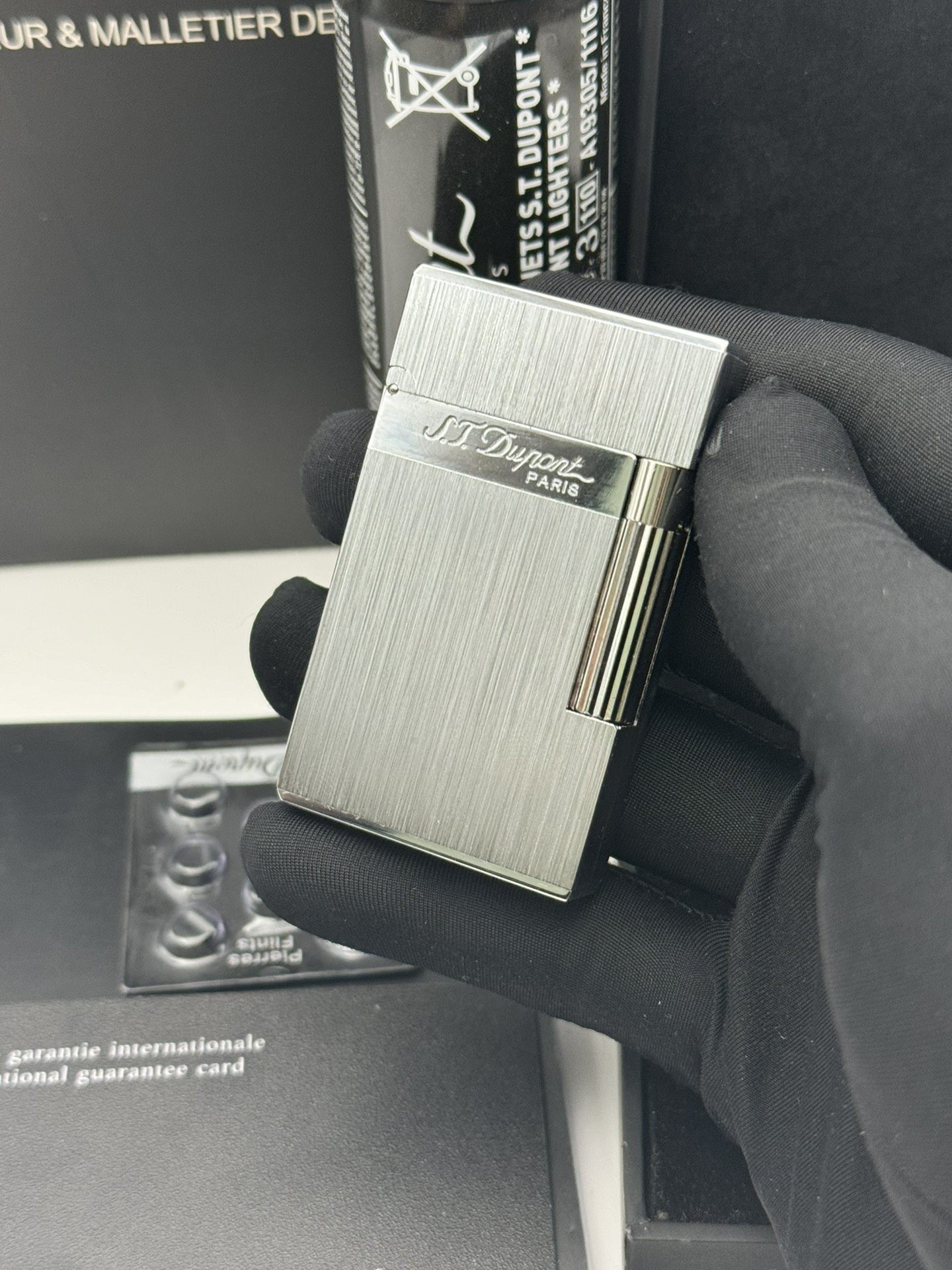 ST Dupont Ligne 2 Double Flame Brushed Gold Lighter | Luxury Collectible